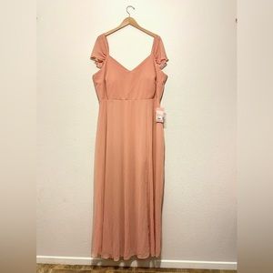 BIRDY GREY DEVIN CONVERTIBLE DRESS - CHIFFON DUSTY ROSE - MSRP $99 - Size 2XL